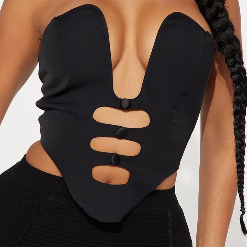 NWT Fashion Nova In Need To Express Cutout Tube Top XS Baddie Style Sexy
